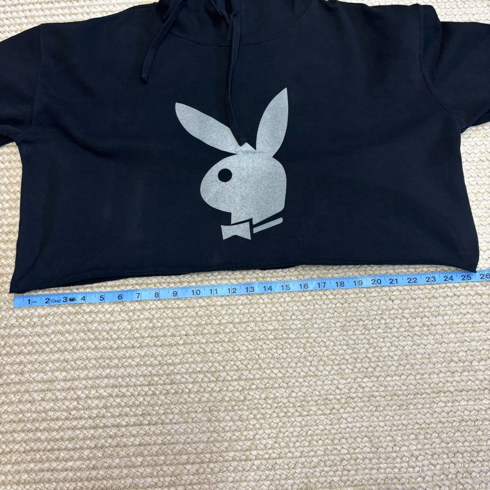Lane Seven Cropped Hoodie Playboy Bunny Black Size M - Picture 7 of 9